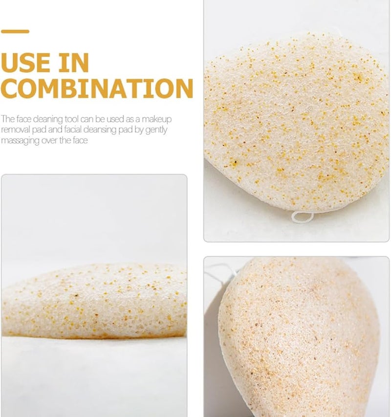 Natural Walnut Seed Facial Cleansing Sponge 2Pcs Set Reusable Exfoliating Face Wash Puff - Image 5